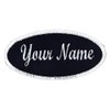 Oval Name Patch Uniform Work Shirt Custom Embroidery, Midnight/White Border