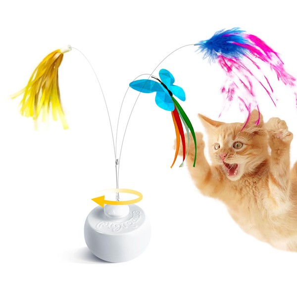 Migipaws Cat Toys Interactive Butterfly Feather Mice Spin with Smart