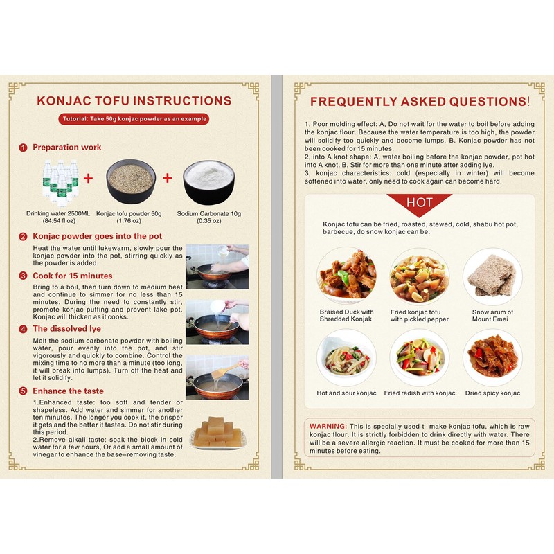 BAILINHOU konjac tofu powder, Pure konjac flour speciflcally formulated for