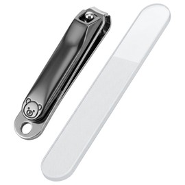 Kids Nail Clippers with Nail File, Small Jaw Nails Trimmer Baby Tiny Fingernail Clippers Stainless Steel Nails Grooming Tool for Toddler Child Infant Baby Anti-Pinch Design (Black)