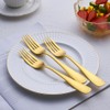 Matte Gold Dinner Fork Set, GoGeiLi 8.0-inch Stainless Steel Satin
