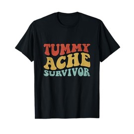 Tummy Ache Survivor Shirt Women Funny IBS Stomach Ache Retro T-Shirt