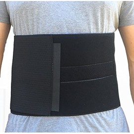 Alpha Medical Bariatric Abdominal Binder Support Wrap/Surgical Binder/Hernia Support/Abdominal Hernia Reduction Device (XXLarge Length; Black; 10" High)