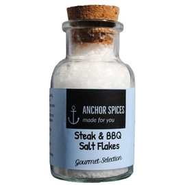 Steak & BBQ Sea Salt Flakes 3.2 oz Gourmet Selection in Glass Jar - Anchor Spices