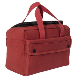 Rothco Wide Mouth Mechanics Tool Bag with Brass Zipper - Heavy Duty Canvas Construction - Ideal for Tool Storage and Transport, Red