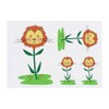 4 x 'Lion Head Flower' Temporary Tattoos - Water Resistant,