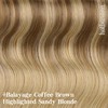 HOTBANANA Human Hair Clip in Hair Extensions, Balayage Coffee Brown