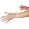 [200 Count] Care Plus Disposable Plastic Vinyl Clear Medium Gloves,