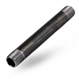 Supply Giant OQCM1480 8" Long Black Steel Nipple Pipe Fitting with 1/4" Nominal Size Diameter