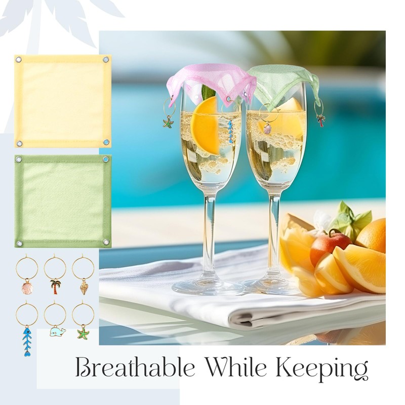 Mumufy 8 Set Wine Glass Covers with Wine Charms, 8