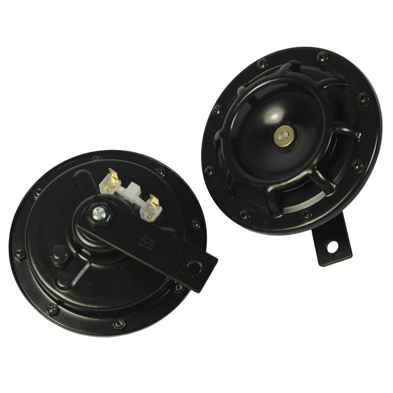 JDMSPEED New Two Black Super Loud Electric Blast Tone Horn