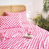 Wake In Cloud - Gingham Sheet Set, 4-Piece Sheet Set,