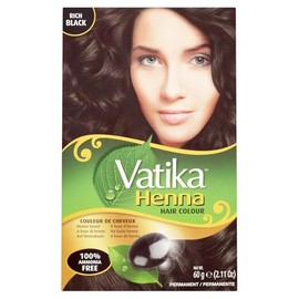 Vatika Naturals Permanent Hair Dye Rich Black, 100% Grey Coverage, Ammonia-Free, for Rich, Long-Lasting Color, No Damage, for Healthy, Vibrant Hair - 6 Sachets X 10g