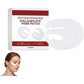 Parches de hidrogel de colágeno peptídico para el contorno ojos, mascarilla de gel de ajuste 360° para el contorno ojos, cuidado hidratante para ojeras, hinchazón arrugas, cuidado reafirmante (2PCS)