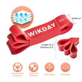 WIKDAY - Bandas de resistencia, bandas de entrenamiento, bandas gruesas de resistencia, bandas elásticas para estiramiento corporal, entrenamiento de crossfit en casa y gimnasio para hombres y mujeres