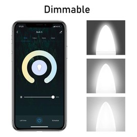 DOGAIN LED Candelabra Bulbs E12 Base, Color Changing and Dimmable Smart Light Bulb, Compatible with Alexa Google Home, Tunable White Chandelier Light Bulbs 320 lm 35w Equivalent, 3 Pack