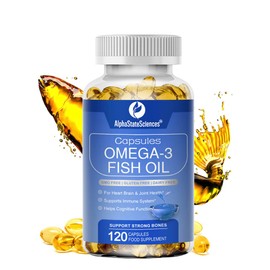 AlphaStateSciences **New**Premium Omega 3 Fish Oil Max Strength 3600mg Boost Heart Health, Brain Function, and Joint Mobility High EPA 1296mg & DHA 864mg Essential Fatty Acids for Optimal Wellness
