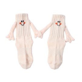OurSuperDeals Magnetic Hand Holding Socks Crazy Funny Silly Fun Novelty Socks Gifts for Kids Toddler Girls Boys Friends 1-9 Years (US, Age, 1 Year, 3 Years, Nude-colored)
