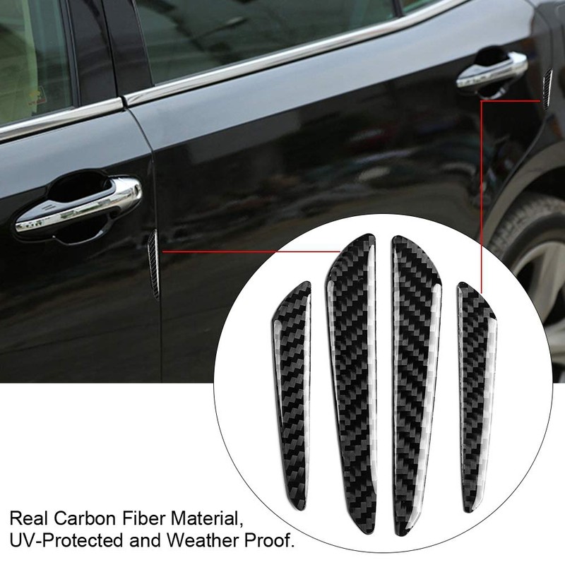Dweekiy Carbon Fiber Door Edge Guard Bumper Protector Strips, 4Pcs,