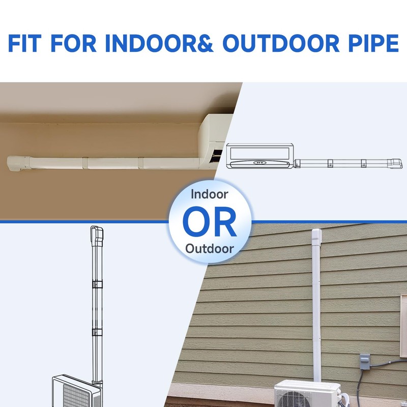 Cestluck 3'' 11 Ft Mini Split Line Set Cover, PVC