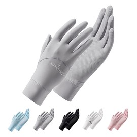 PIROXIS Women's UV Protection Gloves, UPF 50+ (UV Protection, Right Hand Double Finger Out, Easy to Work Detail), Cool to Touch, Good Texture, Anti-Slip, Spring and Summer Gloves, UV Gloves, Sun