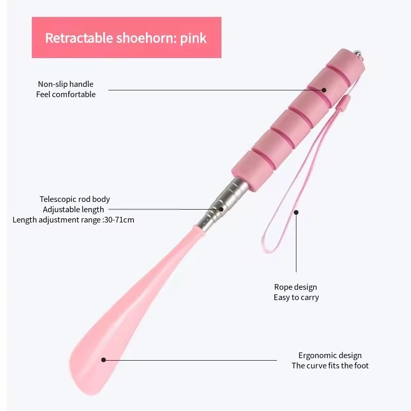 Telescopic Long Handle Shoe Horn for Easy Shoe Wearing –