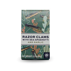 Porto-Muinos. Razor Clams with Sea Spaghetti and Garlic. 90 grams (3.2 ounces)