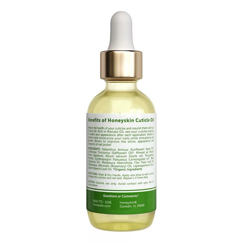 Honeyskin Aceite Nutritivo Para Cutículas, Infusionado Con Miel De Man
