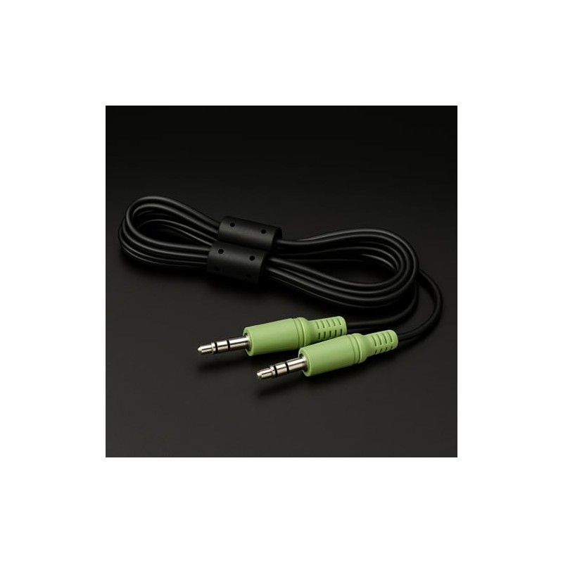 3.5mm Stereo Mini Plug Audio Cable with Green Ends Noise