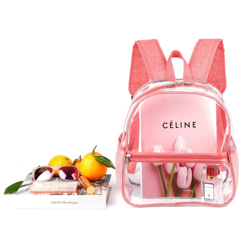 Fomaris Cute Pink Clear Backpack Stadium Approved 12x12x6 Small Mini