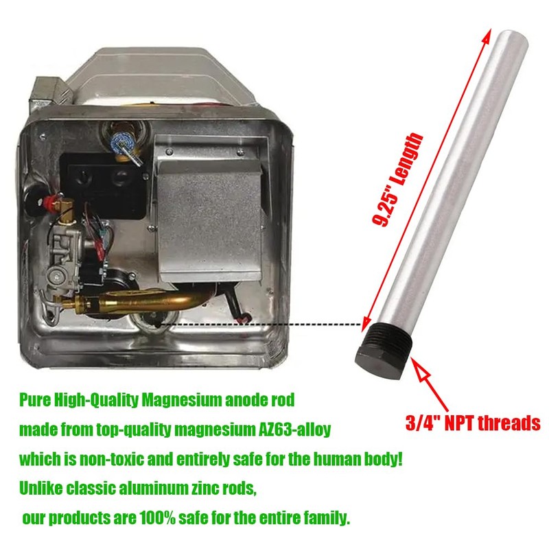 DFuerdivn 2 Pack RV Water Heater Magnesium Anode Rod 3/4"