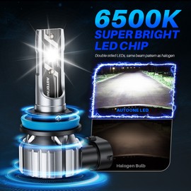 AUTOONE H11 LED Headlight Kit Low Beam Bulbs Super Bright 6500K White 20000LM