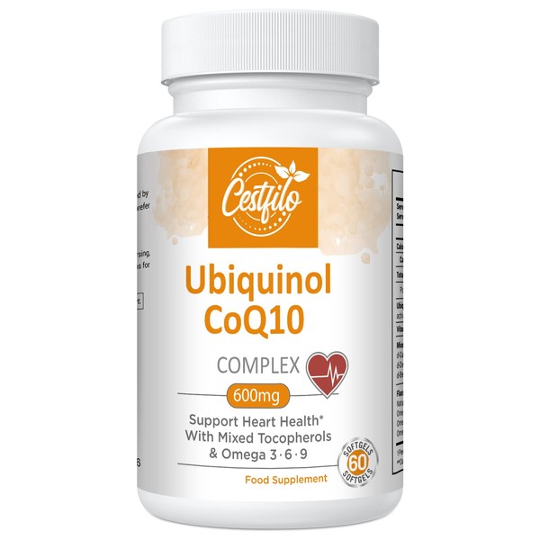 Ubiquinol CoQ10 600mg Softgels - Active Form of CoQ10 Plus