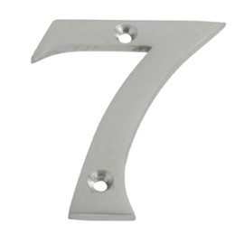 Satin Chrome Door Numbers Screw On 3 Inch Number 7 Door Number Elegant and Bold Door Numerals Suitable for All Door Types Including Wooden uPVC and Composite.