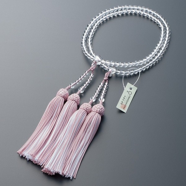 Buddhist Altanya Takita Shoten Prayer Beads for Yaso (Yaso Combined Use), Real Style Prayer Beads for Women (8 inch, Pure Silk Head) (2 Color Clusters) (Gray Cherry Blossom/White) ◆ Kyoto Prayer Beads, Can be Used in All Sect [Takita Shoten Issued by Kyo