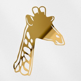 Decal Stickers of Long Giraffe Heads (Metallic Gold) (Set of 2) Premium Waterproof Vinyl Decal Stickers for Laptop Smartphone Car Dirt Bike Wall Room Mason Jar Bathtub - BICVER1509211GOW19Y24