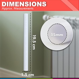 8 White Radiator Pipe Covers - Snap on 19.5cm PVC Pipe Sleeves, Easy to Install Radiator Sleeves