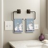 Siilues Easter Kitchen Towels, Blue Floral Bunny Happy Easter Dish