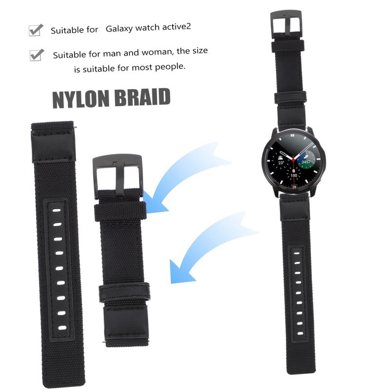 SHOWERORO 2pcs Nylon Weaving Wrist Strap for Watch Active Comfortable