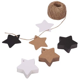 150ct Kraft Gift Tags Labels with String (3 Colors) (Star)