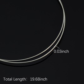 BEADIA - Alambre de plata de ley 925 de 0,8 mm, 0,5 metros para joyería