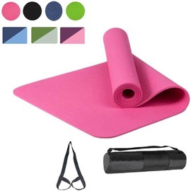 ANTSTORM Yoga Mat for Women  Yoga Lovers  Exercise Gym Mat Non Slip With Strap Rose Pink
