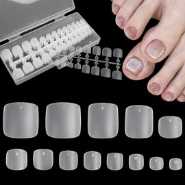 Fingooo Nail Tips, Ultra Thin, 260 Pieces, Short, Summer, Short, Clear, Medium, False Nails, Natural Fit, Tightness (For Feets)