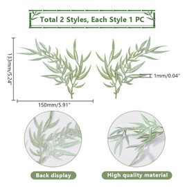 AHANDMAKER 2 x Green Applique with Forest Leaves Sewing Embroidery Leaf Pattern Appliques Shoulder Collar Embellishment Costume Decorative Patches For Clothing DIY Crafts