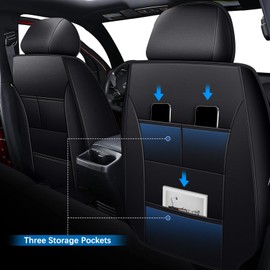 IKABEVEM Seat Covers Fit for Tacoma:2016-2023 - Full Set Car Seat Covers Fit for Toyota Tacoma - Truck Pickup Double/Crew Cab SR SR5 TRD Sport TRD Off-Road PreRunner Trims (5 Seats,Black)