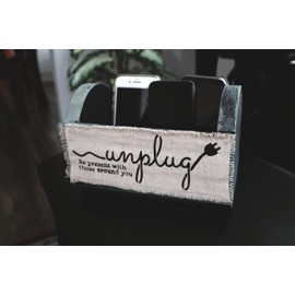 Unplug Stencil - Reusable Plastic Template - Paint Your Own Wood Box For Phone Storage - Cell Phone Holder Unplugged Design (7" x 2.6")