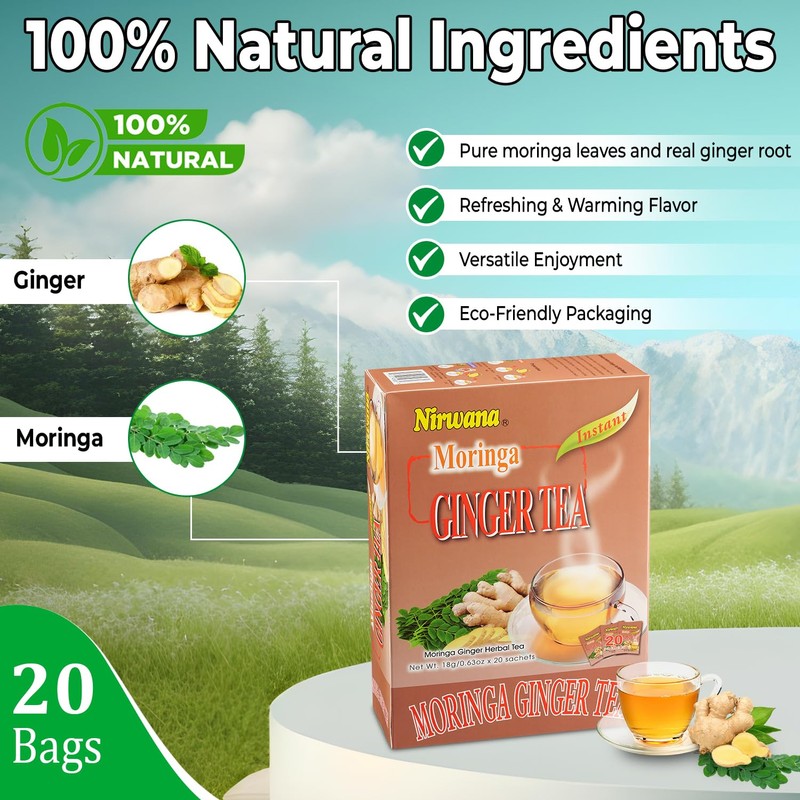 Moringa Ginger Tea – Herbal Blend with Spices & Botanicals