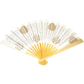 Oka Denen Tea Ceremony Fan, Urasenke for Men, Rikyu Hyakushu Shiratake 6 inches (Top)