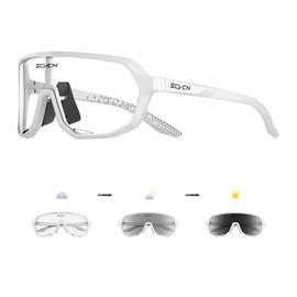 SCVCN Photochromic Cycling Glasses Men Women Clear Sports Sunglasses UV400 Protection for Cycling Running Baseball mtb Driving mountain bike Golf and other outdoor sports 508