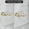 WOLIBEER Crystal Toilet Brush Holder, Polished Gold Brush Handle with